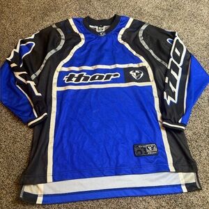 Thor Blue, Black and White Motocross Jersey
